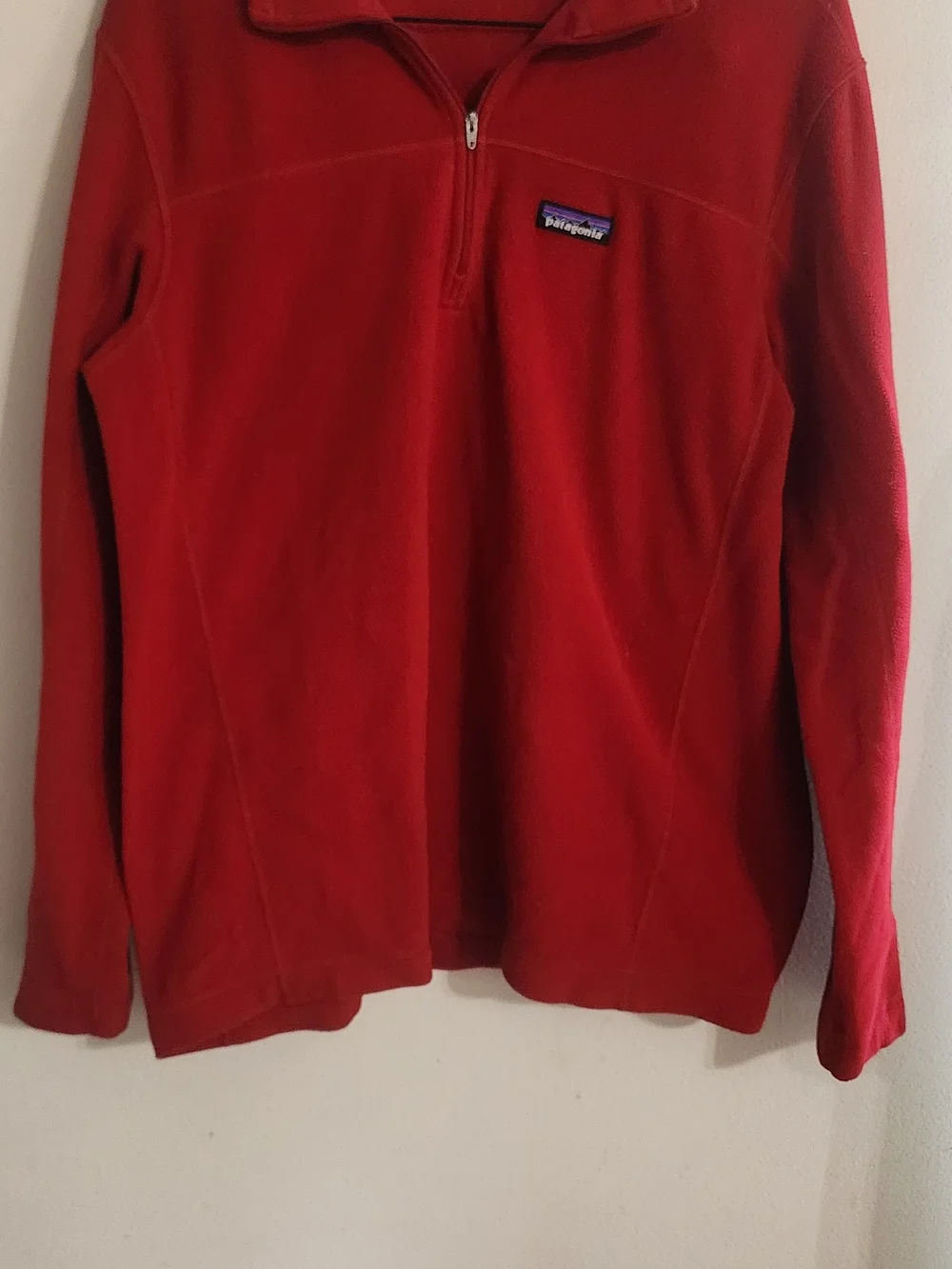Patagonia Red Synchilla Micro Snap-T Fleece 1/4 Zip Pullover Size L